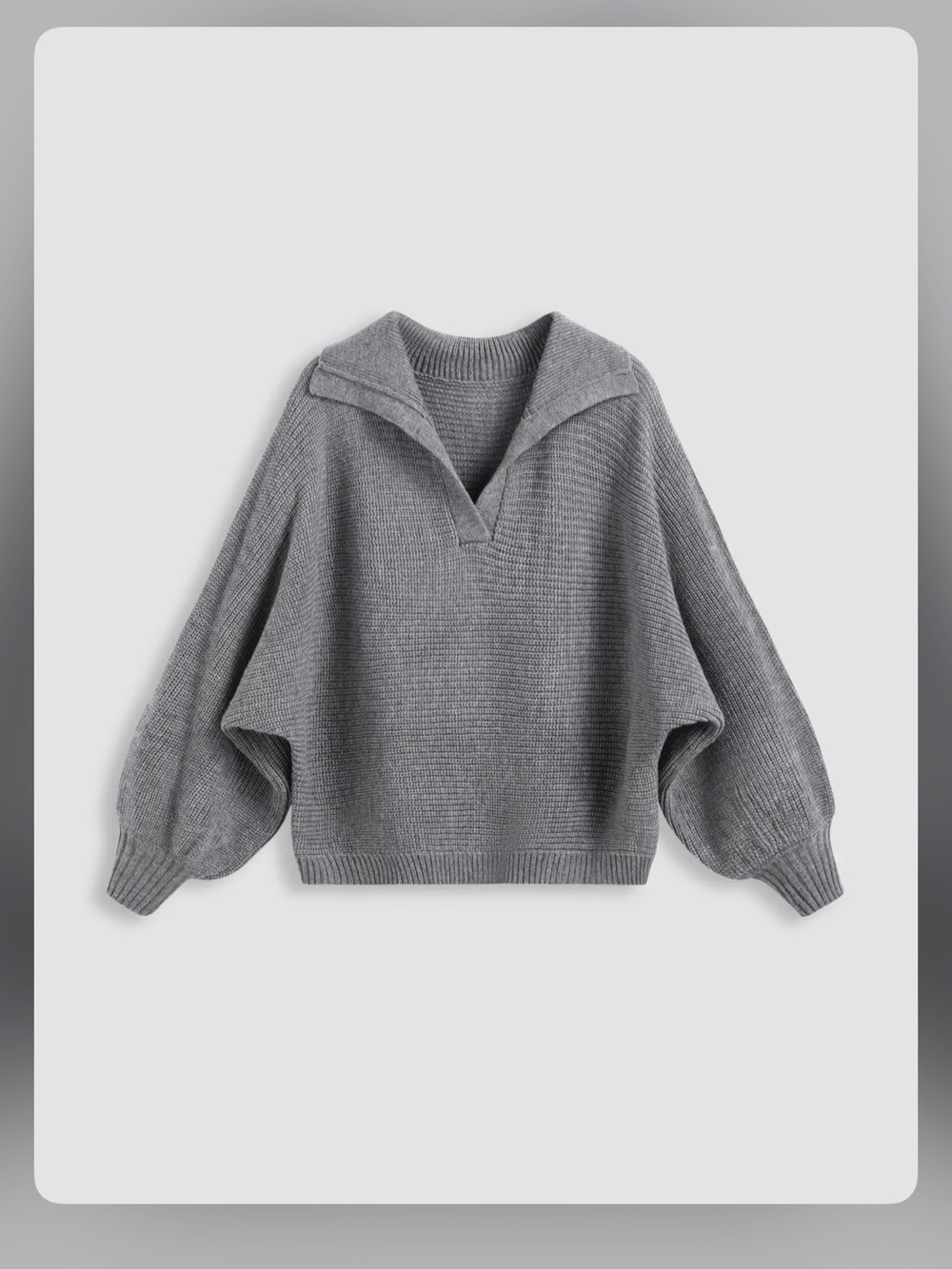 Cider KNIT COLLAR SOLID OVERSIZED LONG SLEEVE SWEATER CURVE & PLUS 3XL WC15-13